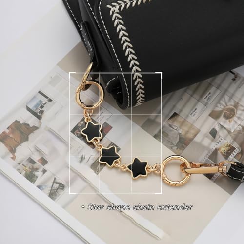 Purse Extender Chain Bag Strap Extender Bag Chain Charms (Black Star/Moon) - color: Black(moon/Star)