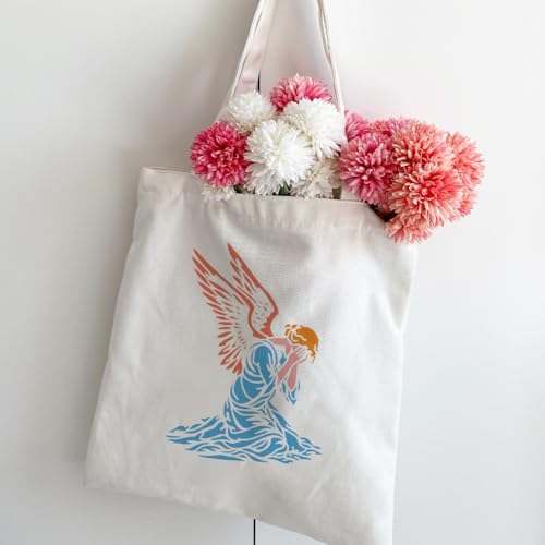 FINGERINSPIRE Weeping Angels Painting Stencil with Paintbrush 11.7x8.3 inch Praying Angel Silhouette Stencil Reusable DIY Craft Stencils for Painting on Wood, Wall, Canvas, Fabric and Furniture - color: Weeping Angels