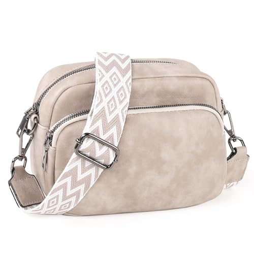 TANTOMI Small Crossbody Bag for Women, Vegan Leather Handbags Shoulder Bag for Travel, Cross Body Purse with Adjustable Strap - color: 2-gray