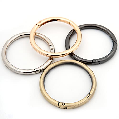 O Ring Spring Opening Snap Trigger Clip Buckle 2 PCS Charm Purse Making (Silver,2") - color: Silver, size: 2"
