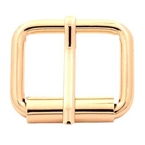 BIKICOCO Roller Buckle, 1'' x 3/4'' Heel Rolling Bar Buckles for Bags Leather Webbing Straps, Light Gold - Pack of 20 - color: Light Gold X 20 Pcs