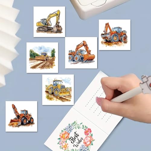 DDGYP 6 Pack,Diamond Painting Greeting Cards with Envelopes, 5.9x5.9in - color: Excavator 2