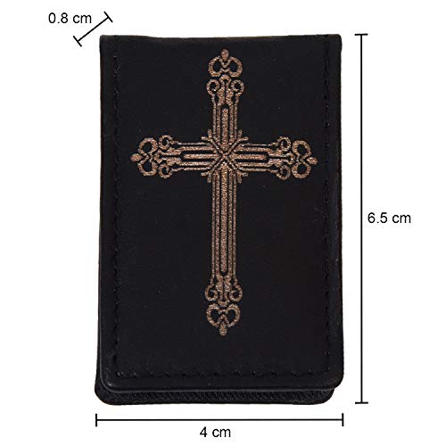 Men's New Leather Strong Magnetic Money Clip (Cross) - color: Cross
