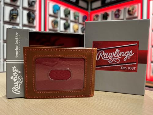 Rawlings | Men's Front Pocket Wallet Collection | Genuine Leather | Multiple Styles & Colors - color: Brown | Bifold Money Clip