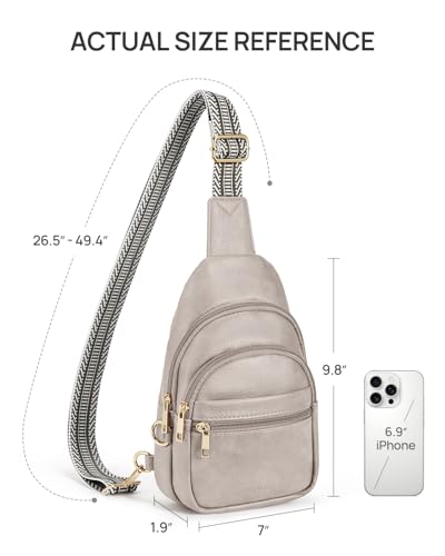 CHOLISS Anti Theft Small Sling Bag for Women and Men RFID Leather Crossbody Bags Fanny Pack Chest Bag Travel Purse Daypacks - color: Grey
