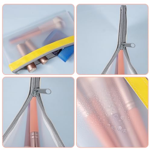6 Pcs Clear Pouches with Zipper, Waterproof Zipper Cosmetic Bag | Clear Coin Purse Plastic Zipper Pouch Travel Storage Organizer for Coin Lipstick Earphone Aesthetic Stuff Daily Toiletries
