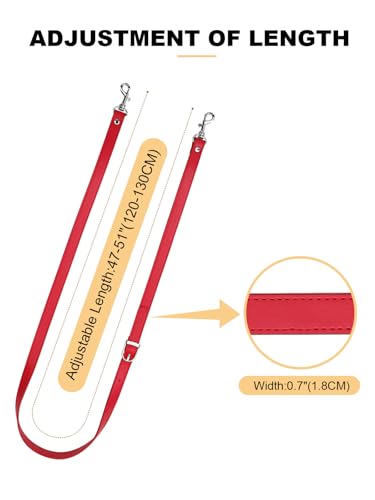IBWell PU Leather Adjustable Purse Strap Replacement Leather Handbag Shoulder Strap | Red,Silver Lock - color: Red-Silver Lock