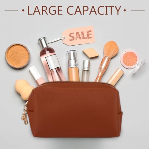 Sanwuta 9 Pcs Makeup Bags Bulk Toiletry Case,Brown Series - color: Brown Series