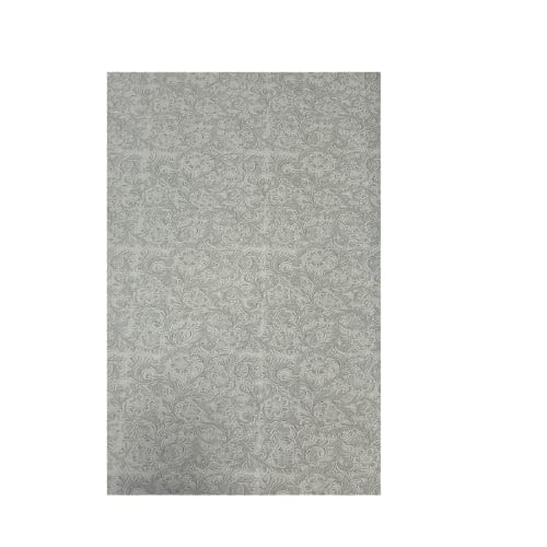 Gray Western Floral PU Faux Leather Vinyl Fabric - Sold By The Yard - 56" - color: Gray