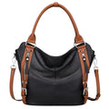 Genuine Leather Pueses for Women Large Hobo Bags Muti Pockets | Crossbody Tote Bags with Top Handles, Key Leash, Adjustable Straps for Shoulder/Handbags/Tote, Daily - color: 04-black/Brown