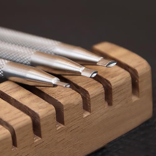 Leather Stamps Oval Seeder Stamp Set 3Pcs Professional Stainless Steel Stamping Tools for DIY Leathercraft