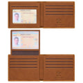 Travelambo Genuine Leather Wallet for Men with Gift Box - Handmade Bifold Stylish - Mens Wallets Rfid Blocking with 2 ID Windows - color: Craze Horse Khaki