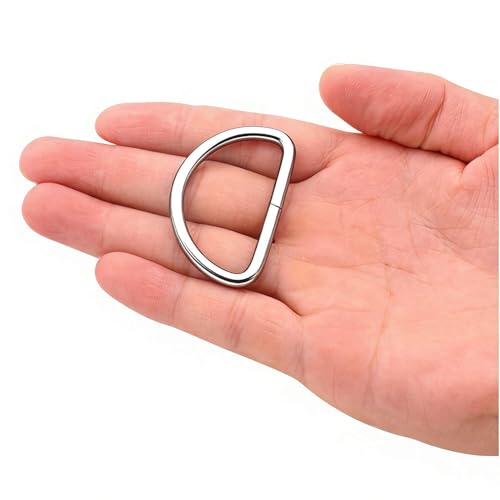 1.5" Metal D-Rings, D-Shaped Buckles for DIY Craft, Bag Strap & Purse Repair - color: Silver X 16 Pcs