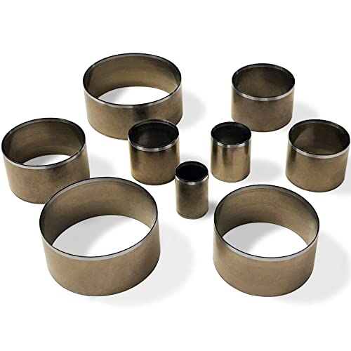 Leather Circle Cutter Tool Set, 9 Pieces Circle Punch Tools 15 20 25 30 35 40 45 50 55mm, High Carbon Steel Round Cutting Dies - Leather Hole Punch Tool Kit for DIY Leathercrafts - style: 9 Pcs Circle