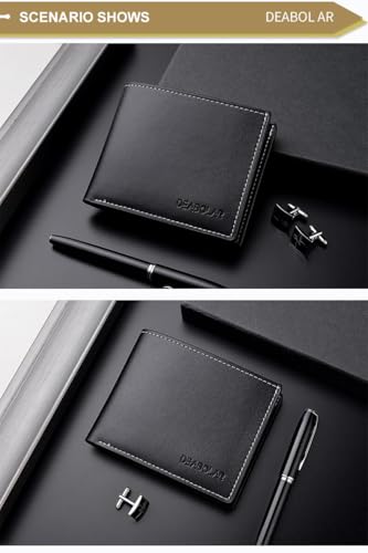 Slim Wallet for Men with Coin Purse, Minimalist Wallet with Zipper, Bifold Mens Wallets with Credit Card Holder, PU Leather Men's Wallet with Money Clip, Carteras Para Hombres (BLACK D1) - color: BLACK D1