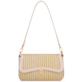 KKXIU Small Shoulder Bag for Women Cute Hobo Handbags Mini Clutch Purses | Classic Trendy Retro Underarm Crossbody Bag with Detachable Straps, Zipper Closure - color: Straw Weave-beige