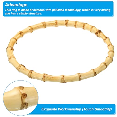 PATIKIL 8 Inch Bamboo Purse Handles, 4 Pcs Round Replacement Handmade Rings for Tote Bag Purse Making Decorations, Wood - color: Wood, size: 7 Inch