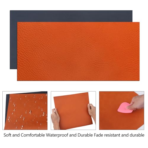 Laserable Leather Sheets,12" x 24"Laserable Leatherette Patch(Orange/Black) | CO2 Laser Engraving Supplies, Faux Leather for Crafting Tools,Leather Wallets - color: Orange/Black