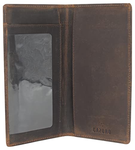 Genuine Leather Checkbook Cover For Men & Women Checkbook Holder Wallet RFID Blocking USA Series (Vintage Design Brown) - color: Vintage Design Brown