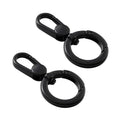 2pcs Double Opening Snap Hooks,Push Gate Snap Hook Metal Swivel Lobster Claw Clasp Purse,Backpack,Bag Strap,Keyring,Phone case (Matte Black) - color: Matte Black