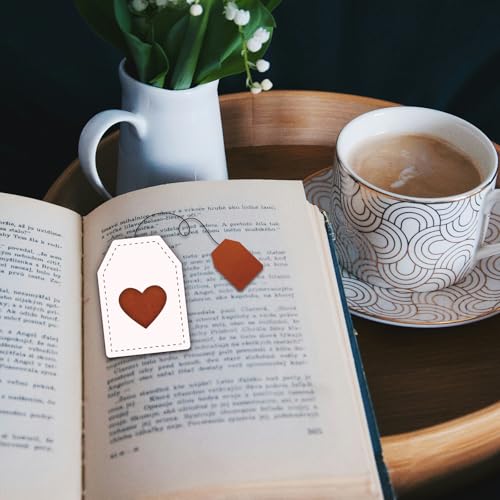 SUPERDANT Tea Bag Bookmark Leather Die Heart Shape Bookmark Decor Wooden Die Cutter Leathers Cutting Dies DIY Art Crafts Leathers Dies Cutter Leather Making Handmade Gifts for Man Woman - style: Tea bag