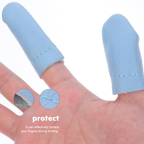 TEHAUX Felt Thimble Finger Protectors 20 Pcs Finger Cots for Sewing Knitting Embroidery Felting Breathable Soft Covers for Tips Flexible Hand Protection