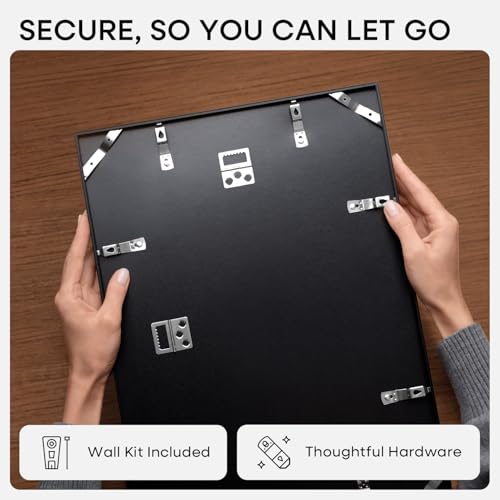 Homeforia A1 Black Poster Frame, High-End Metal, A2 Mat, Glass | High End Aluminum, Tempered Glass, Acid-Free A2 Removable Mat, A1 Edge-to-Edge Display, Wall Kit, Set Of 1 - color: Carbon Black, size: A1