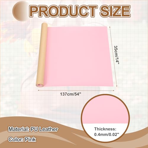 MECCANIXITY Leather Repair Patch 14"x54" Self-Adhesive Leather Vinyl Repair Tape Kit for Furniture Couches Sofa Chair Car Boat Seats Jackets, Pink - color: Pink