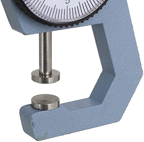 Utoolmart Dial Thickness Gauge, Flat Head Thickness, 0-10mm Tester Dial Measuring Tool for Paper Leather Cloth Paper, Film, Wire 1 Pcs - size: 0-10 flat ends