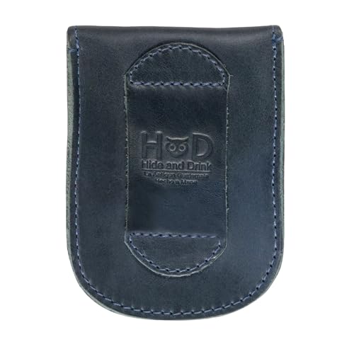 Hide & Drink, Holster Pouch, Durable EDC Waist Bag for Coins, Pocket Wallet, Headphones, Personal Items, Conveniently Attaches to Belt, Full Grain Leather, Handmade - color: Slate Blue