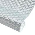 Diamond Quilted Pattern Artificial Faux Leather 11.8x53inch (30x135cm) Super Soft Craft Supplies Synthetic Leather DIY Hair Bows, Handbags and Craft Supplies (Silver) - color: Silver