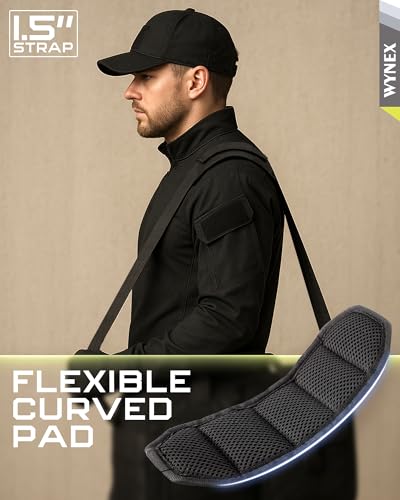 WYNEX Shoulder Strap, 55 inch Universal Bag Strap Replacement with Pad - color: Black, size: 1.5“ Strap