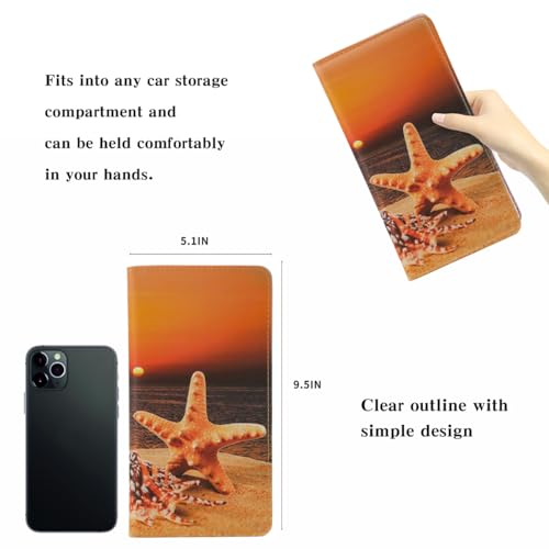 Leather Car Registration and Insurance Card Holder, Car Document Holder for Cards License with Magnetic Shut(Orange) - color: Orange