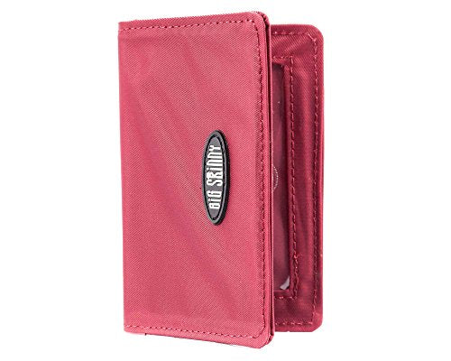 Big Skinny Card Case Slim Wallet, Holds Up to 16 Cards - color: Red