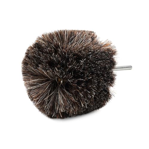 Bacar 4" Horsehair Polishing Wheel Brush for Drill Shoe & Leather Buffer - style: Round Head