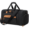 Canvas Duffle Bag 50L Expandable Travel Weekender Bags, Dark Grey | Travel Duffel Bags for Men Women, Weekender Overnight Bag with Shoes Compartment, for Travel, Camp, Gym, Business - color: Dark Grey