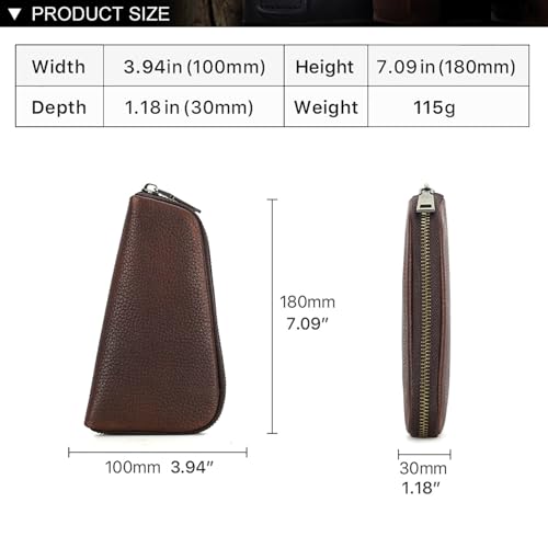 Hiram Handcrafted Pipe Tobacco Pouch, Full Grain Embossed Leather Smoking Pipe Storage Organizer Portable Accessories Tobacco Pouch and Lighter