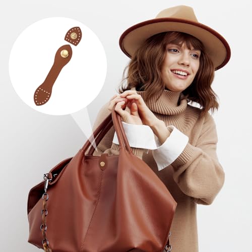 Joez Wonderful Leather Snap Buckles Snap Button Closure, Sew On Leather Purse Closure Fasteners for Purse Wallet Bags - color: Black, Light Brown, White, Khaki (Long)