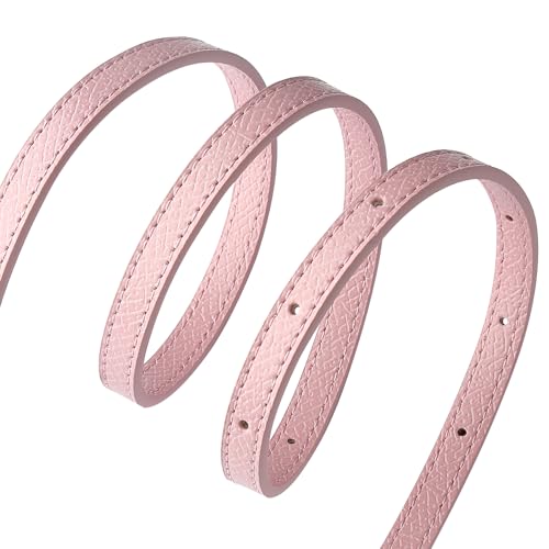 Purse Straps Replacement, Leather Handbag Crossbody Shoulder Strap Kit Adjustable for Mini Longcamp Tote Bag Women - color: SakuraPink