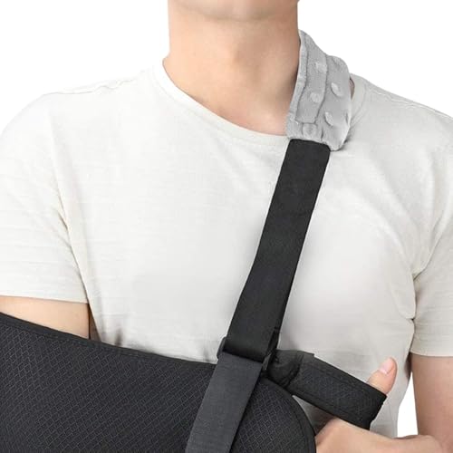 1 PCS Cushioned Arm Sling Padding for Neck,Slim Sling Pad Neck Shoulder Strap Cushion for Wrist Hand Injury Support Strap Padded Women Men (Gray) - color: Gray