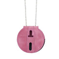 Dusty Rose Pink Full Grain Leather Law Enforcement Round Badge Holder with Belt Clip - Optional Use Around The Neck