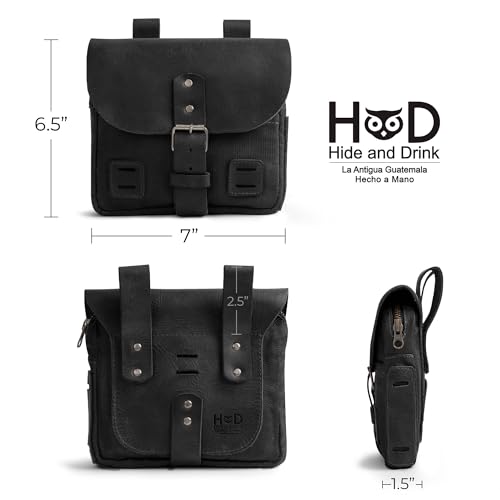 Hide & Drink, Survival Camping Pouch, Belt Loop, Rustic and Handy Tool Bag, Weather Resistant Outdoor Accessories, Traveling Essentials, Waxed Canvas, Handmade - color: Charcoal Black