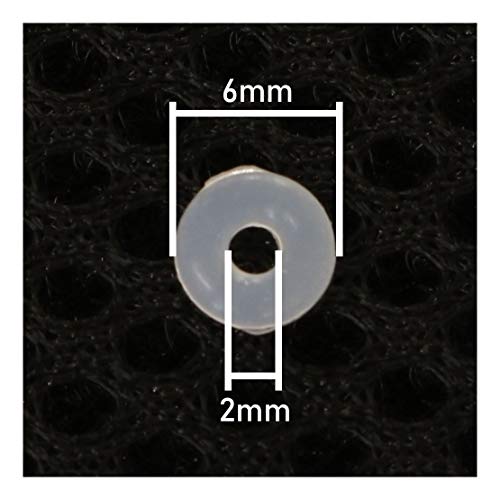 100-Pack Rubber Stopper Spacer Transparent O Rings,Jewelry Findings Making End Clasp Beads Gasket for Bracelet Necklace DIY Handmade Craft Accessories OD6mm, ID2mm - color: Transparent