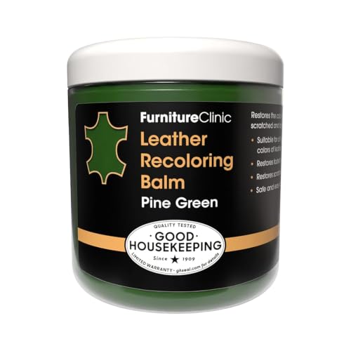Furniture Clinic The Original Leather Recoloring Balm | Pine Green Leather Dye | Repair Scratched, Faded, & Worn Leather | Restore Your Leather Couches, Sofas, Car Seats| 250 ml / 8.5 fl oz - color: Pine Green, size: Balm