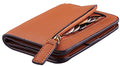 Toughergun Women’s Small Slim Leather Wallet with RFID Protection, Compact Bifold Mini Purse with Clear ID Window - color: 13 ReNapa Tan