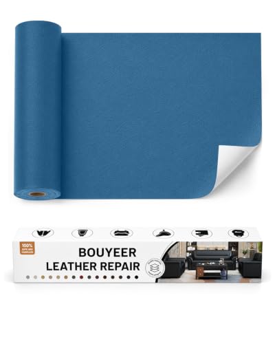 BOUYEER Leather Repair Patch Tape Kit,Self Adhesive Leather Repair for Sofa，Car Seat,Office Chair,Furniture,Jacket,Waterproof Strong Adhesive Vinyl Repair Kit. 17 in x 79 in,Blue - color: Blue, size: 17 in x 79 in