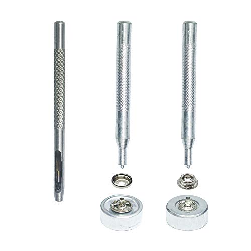 100 Sets - 12mm(1/2") Metal Line 20 Gunmetal Black Plated Steel Snaps Fastener Leather Rapid Rivet Button Sewing with Seting Tool (12mm, Gun Black) (Pack of 2) - color: Gun Black, size: 12mm (Pack of 2)
