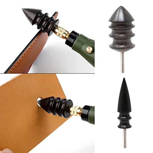 Honbay 2PCS Sandal Wood Leather Edge Burnisher Tool Leather Slicker Tool Leather Burnishing Tool Pointed Tip Leather Slicker for Rotary Tools