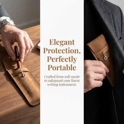 Personalized Initial PU Suede Pen Pouch - Office and Professional Storage Accessory, Ideal Gift for Coworkers (O) - color: O