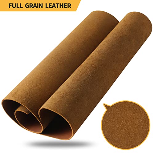 RingSun Bourbon Brown 10''X10'' Leather Sheets for Leather Crafts (2mm), Full Grain Leather Tooling Leather - color: Bourbon Brown, size: 10''X10''